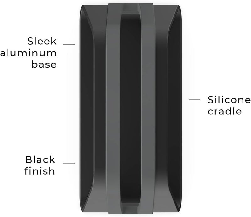 HumanCentric Vertical Laptop Stand Compatible with MacBook Pro and MacBook Air, Holder for Personal Computer Desk Stand, Aluminium, Exchangeable Inserts to Fit Different Device Models, Black - Image 4